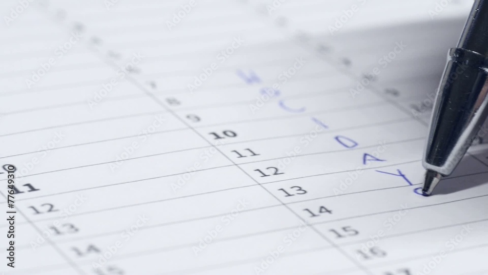 Holidays in the calendar written from top to bottom Holidays in the calendar written from top to bottom