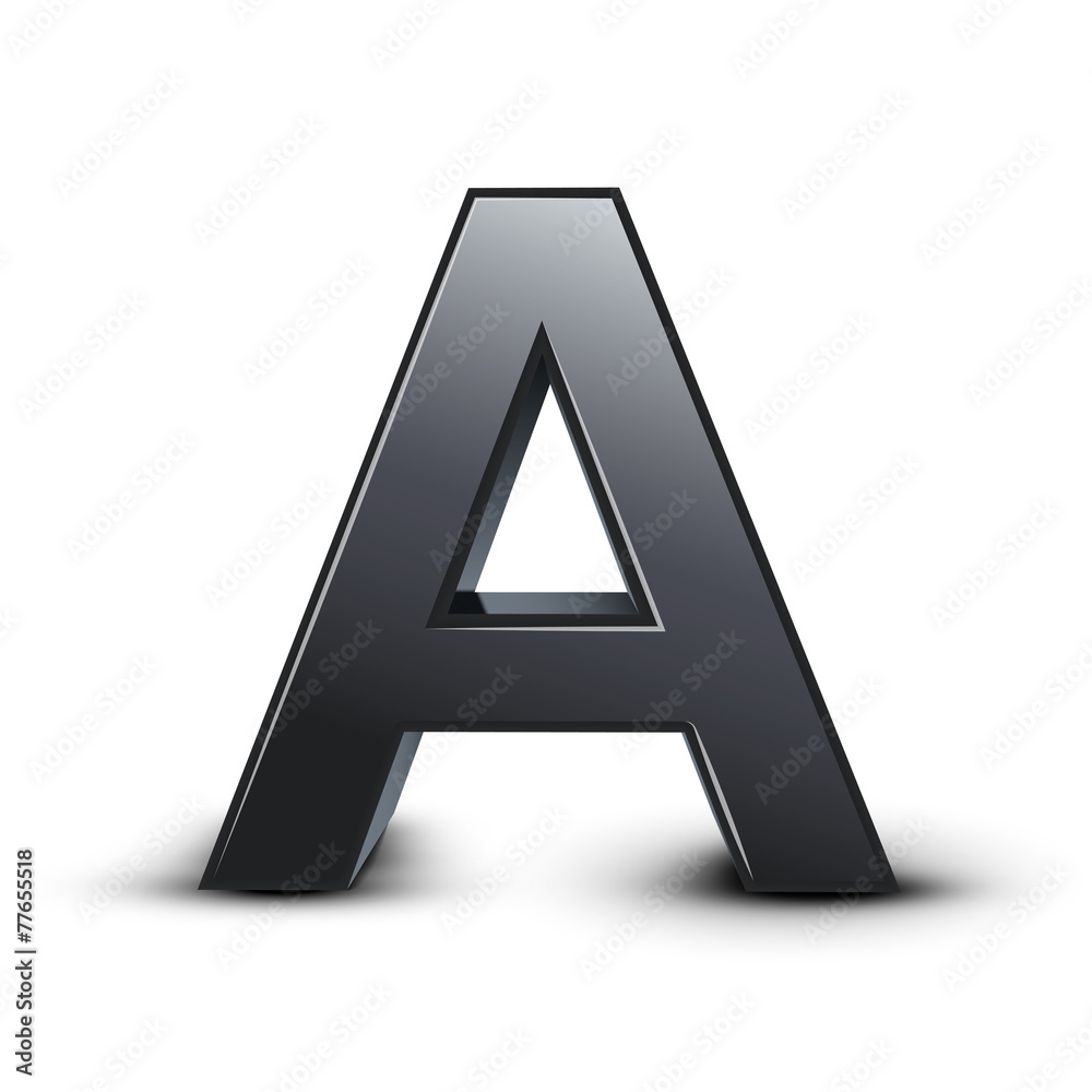 3d black letter A 3d black letter A