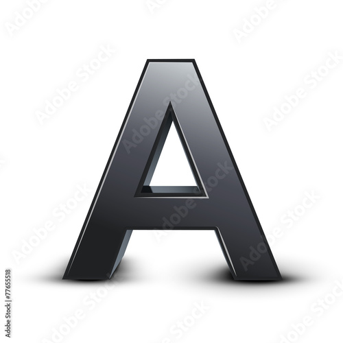 3d black letter A