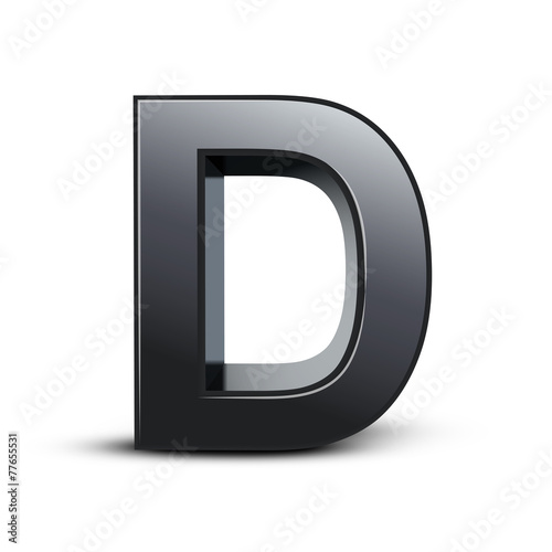 3d black letter D