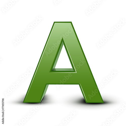 3d green letter A