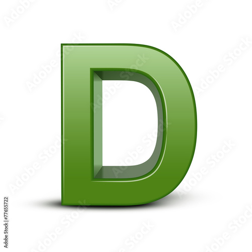 3d green letter D