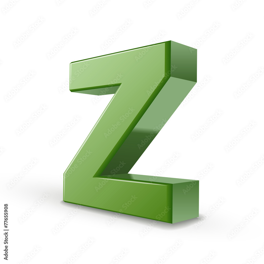 3d green letter Z