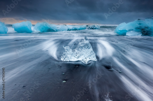 Ice beach at jokulsarlon, Iceland.
