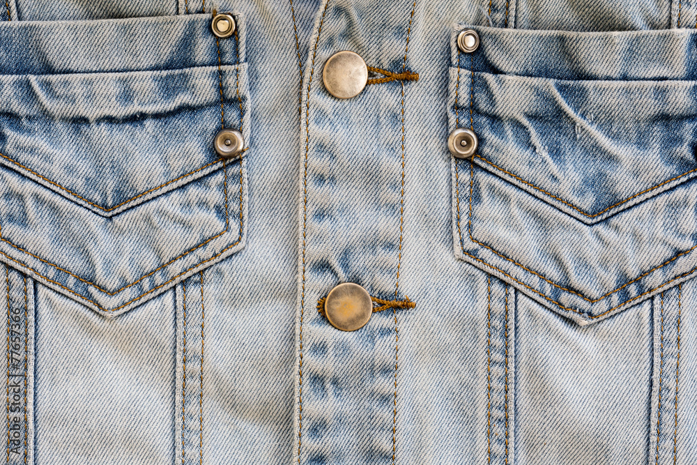 jean shirt with pocket and metal button on clothing jean shirt with pocket and metal button on clothing