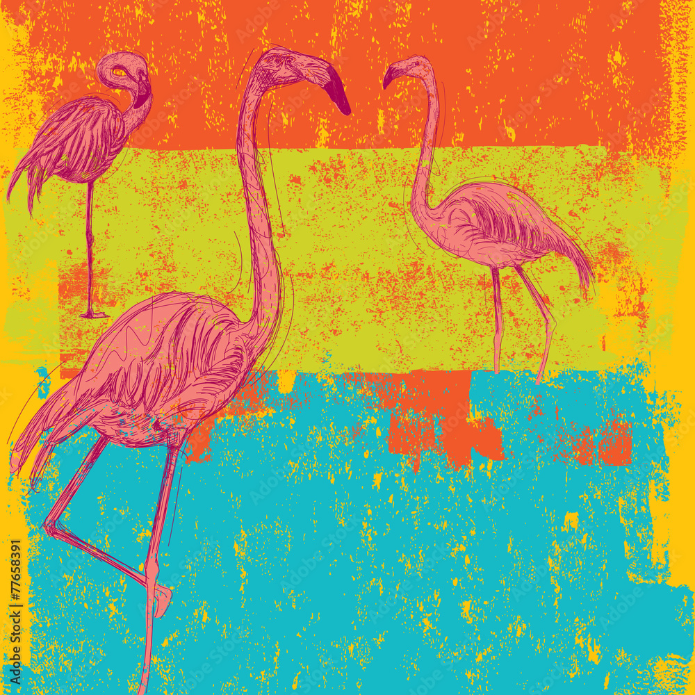 Obraz premium Pink Flamingo background
