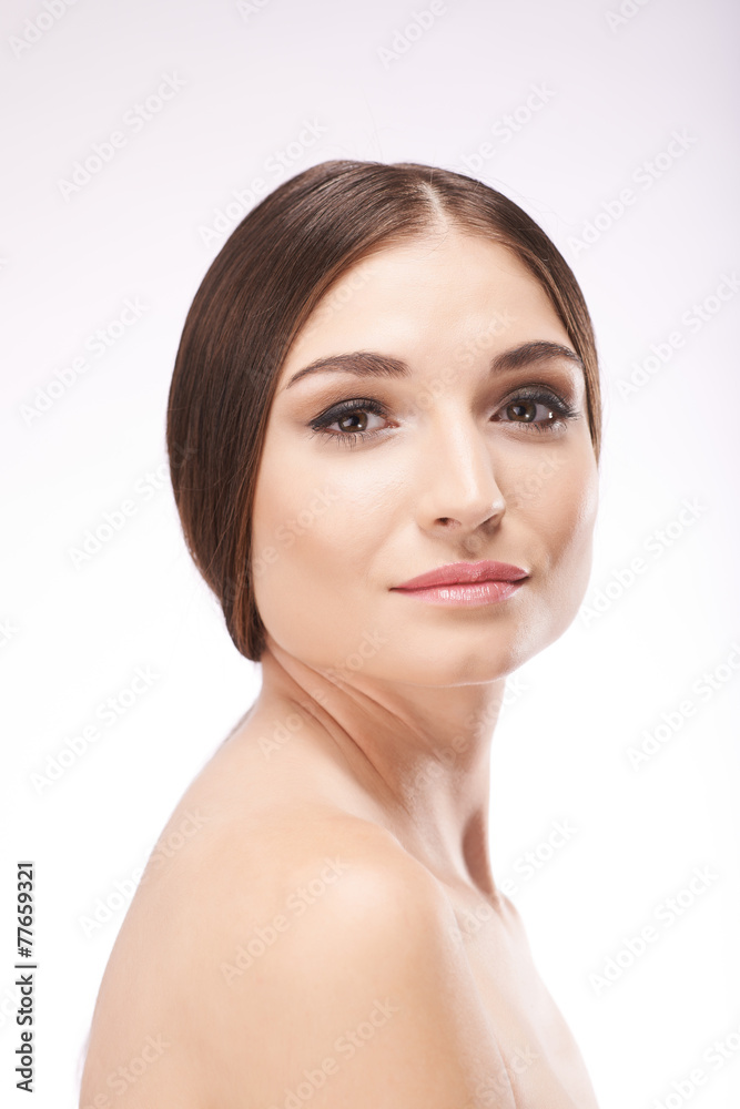 Brunette with healthy skin Brunette with healthy skin