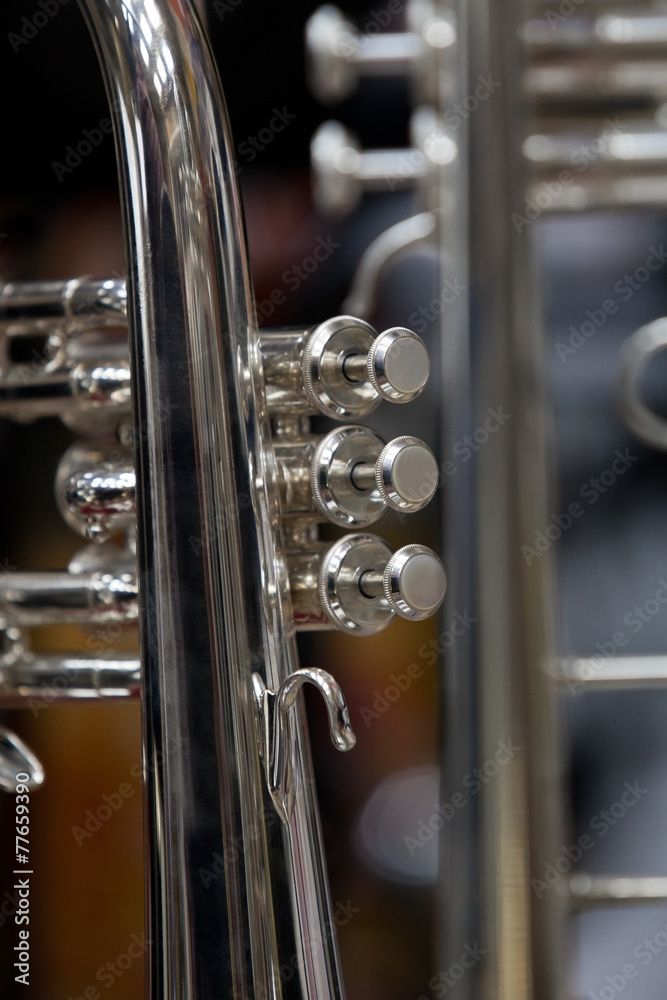 Naklejka premium Fragment trumpet closeup