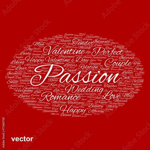 Vector conceptual Love or Valentine word cloud