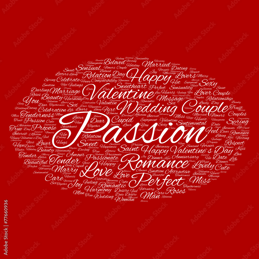Conceptual Love or Valentine word cloud Conceptual Love or Valentine word cloud