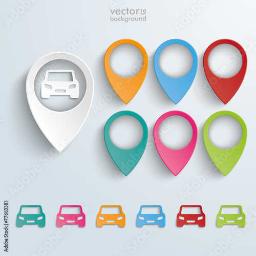 Location Markers Cars Set