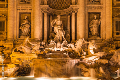 Night view of Trevi fountain