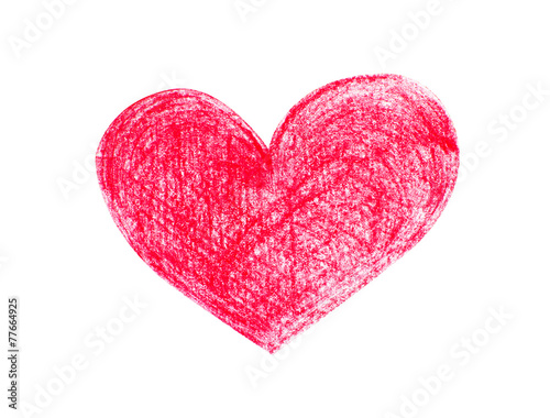 Heart drawn on white backround
