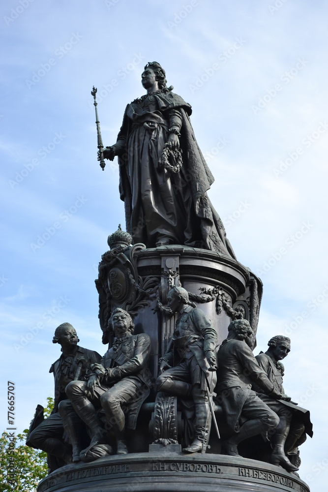 Monument to Catherine the Great on Ostrovsky Square.