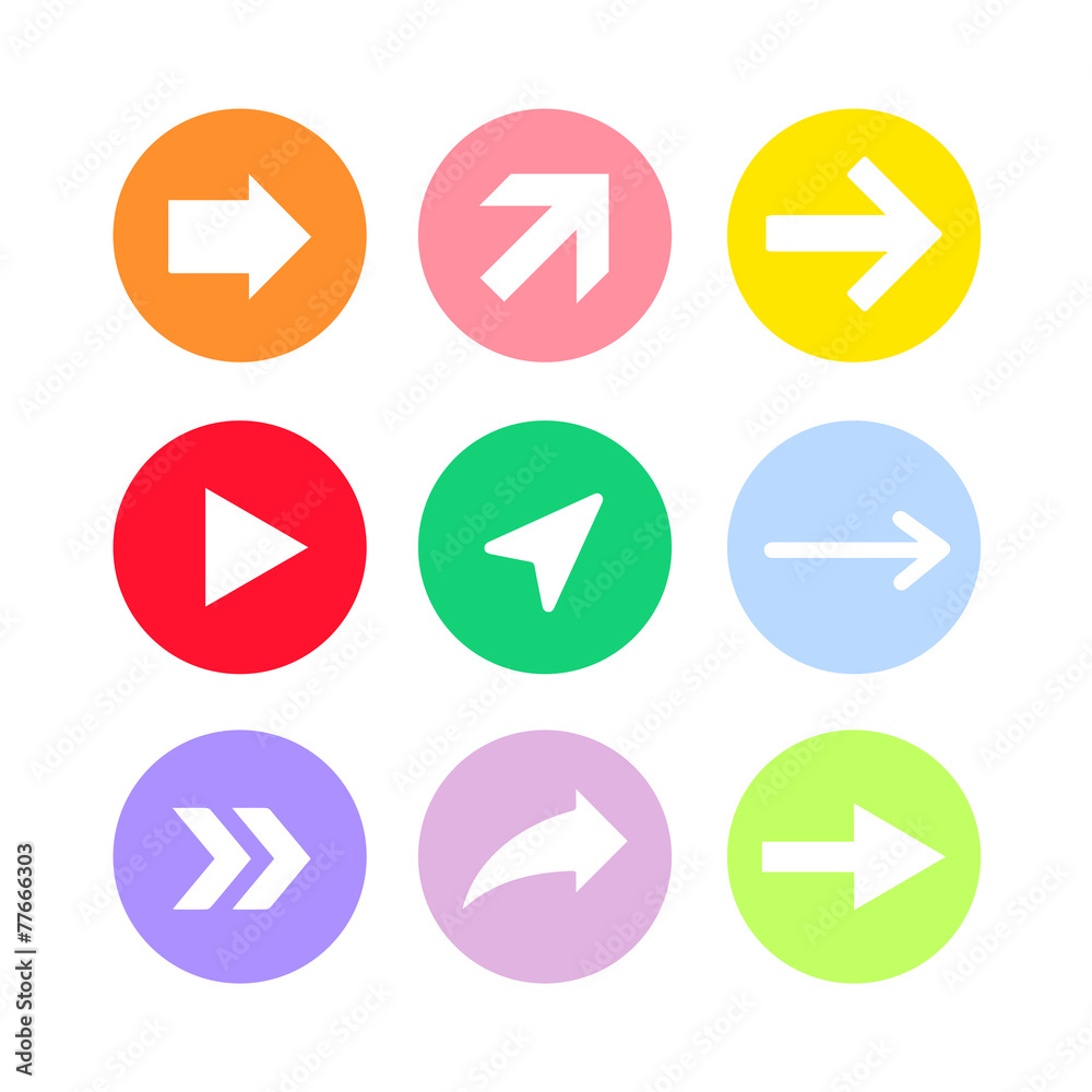 Flat icon arrow set vector Flat icon arrow set vector