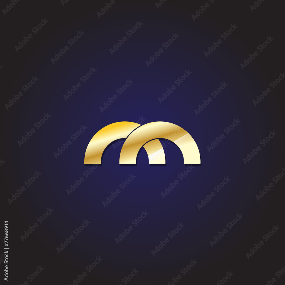 Obraz premium M Lettering - Isolated On Blue Background - Vector Illustration, Graphic Design, Editable For Your Design