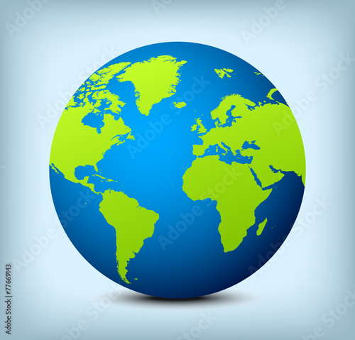 vector blue and green globe icon