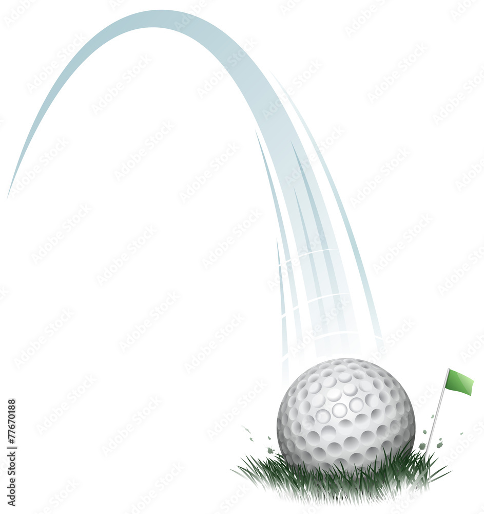 golf ball action - obrazy, fototapety, plakaty 
