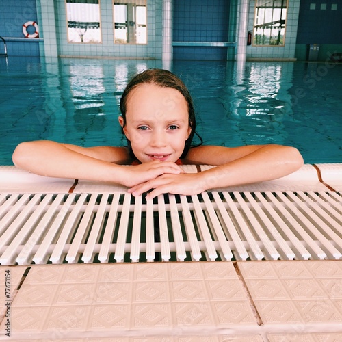 Girl in swimming pool