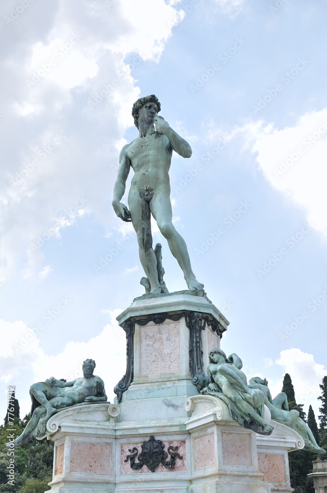 Statue of David in the Plaza Michelangelo, Florence, Italy