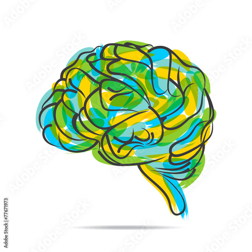 abstract brush stroke by brain design vector