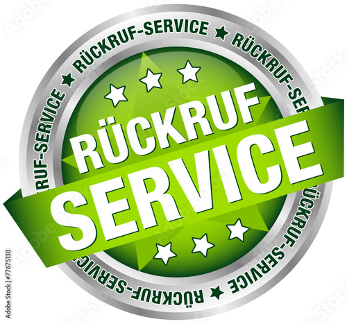 Button Banner "Rückrufservice" grün/silber