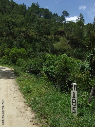 Punto kilometrico en via rural