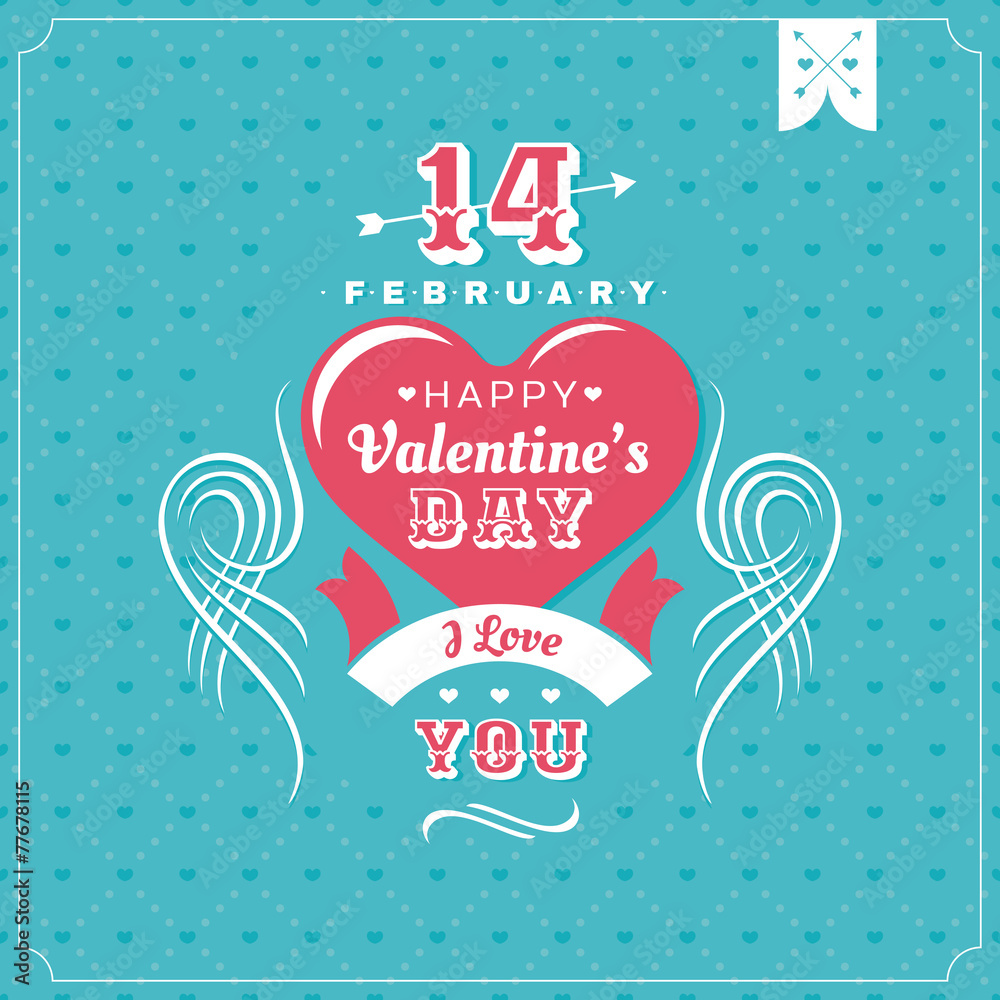 Naklejka premium Valentines Day card