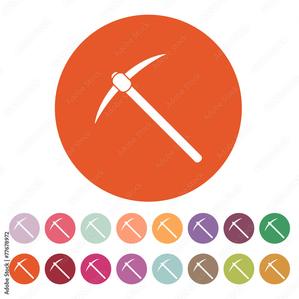 The pick icon. Pickax symbol. Flat The pick icon. Pickax symbol. Flat