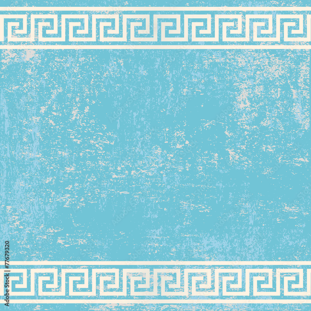 antique wall with greek ornament meander.vector background