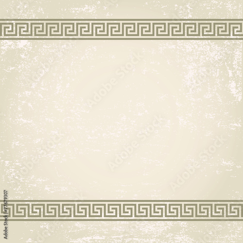 antique wall with greek ornament meander.vector background