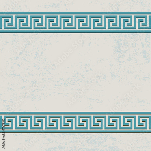 antique wall with greek ornament meander.vector background