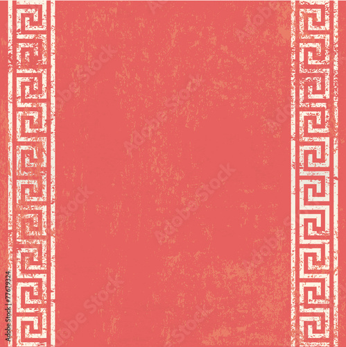 antique wall with greek ornament meander.vector background