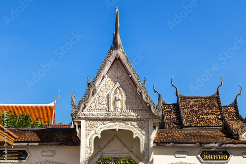 old thai wooden temple wat nua in roi et province thailand photo