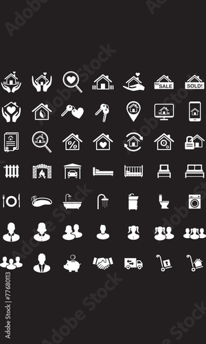 Real Estate icon set, Family symbols