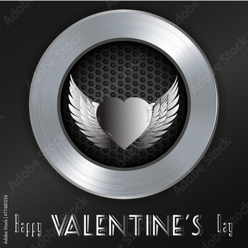 Valentine brushed metallic background with message