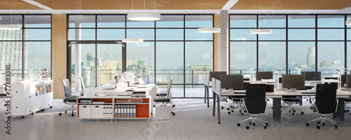 büro mit panorama fassade - office panorama view