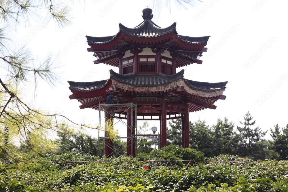 pavilion at Giant Wild Goose Pagoda, China, Xian pavilion at Giant Wild Goose Pagoda, China, Xian