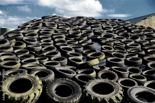 Silage store covered in Tyres