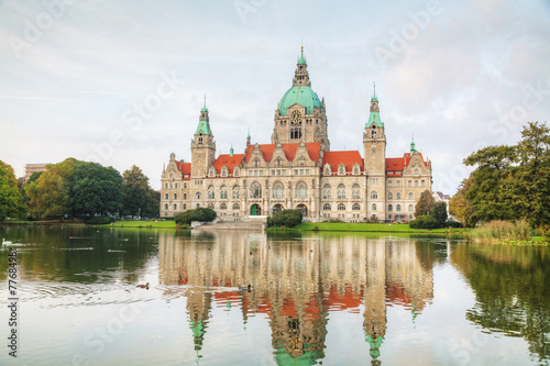 Obraz na płótnie New Town Hall in Hanover w salonie