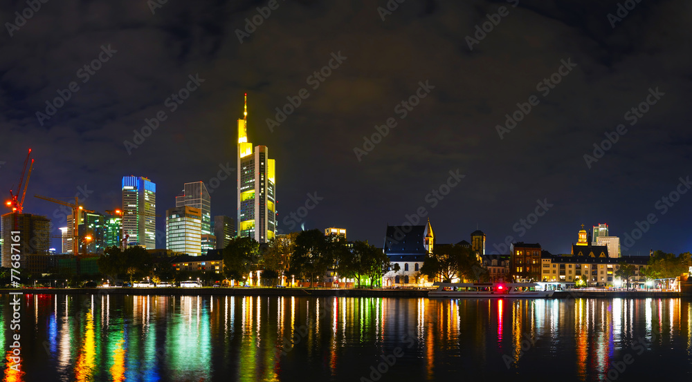 Frankfurt cityscape at night