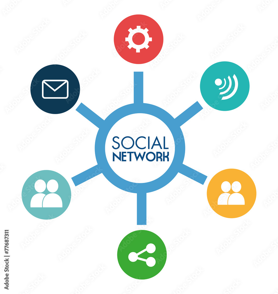 Social network design, vector illustration.