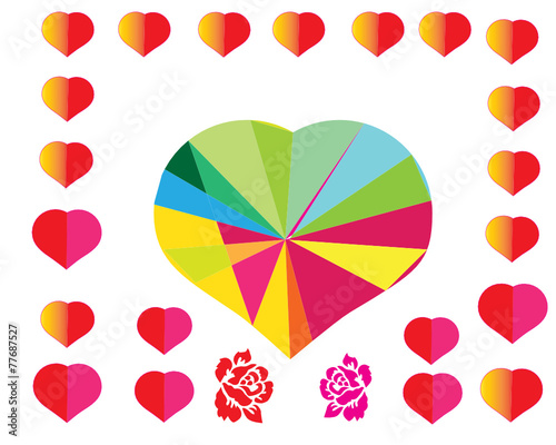 Love  valentine Love heart polygonal