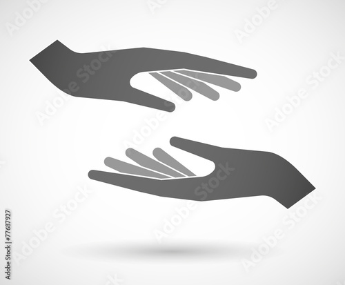 Hands protecting or giving