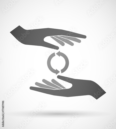 Hands protecting or giving a recycle sign