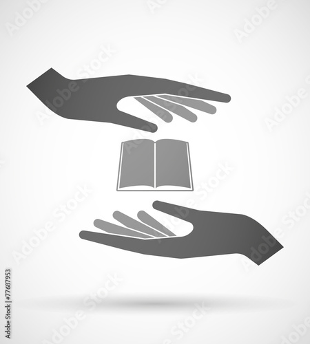 Hands protecting or giving a book