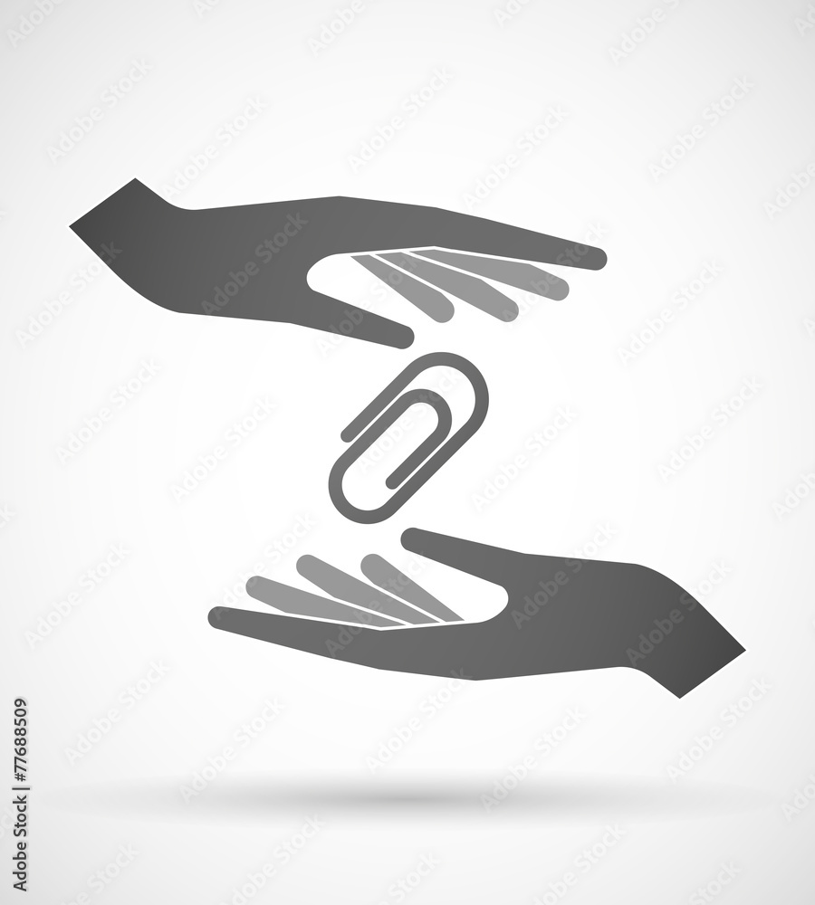 Obraz premium Hands protecting or giving a clip