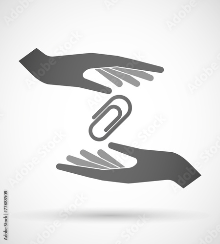 Hands protecting or giving a clip