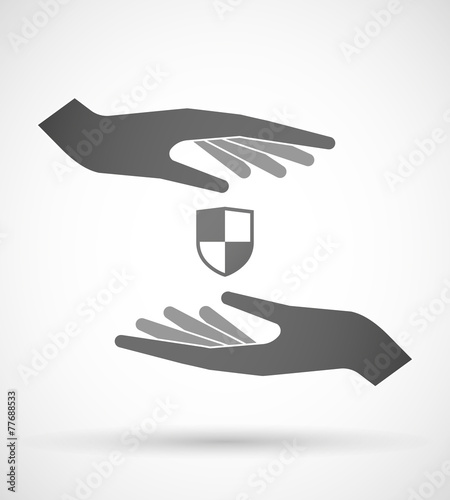 Hands protecting or giving a shield