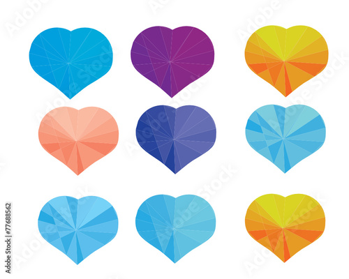 Love  valentine Love heart polygonal